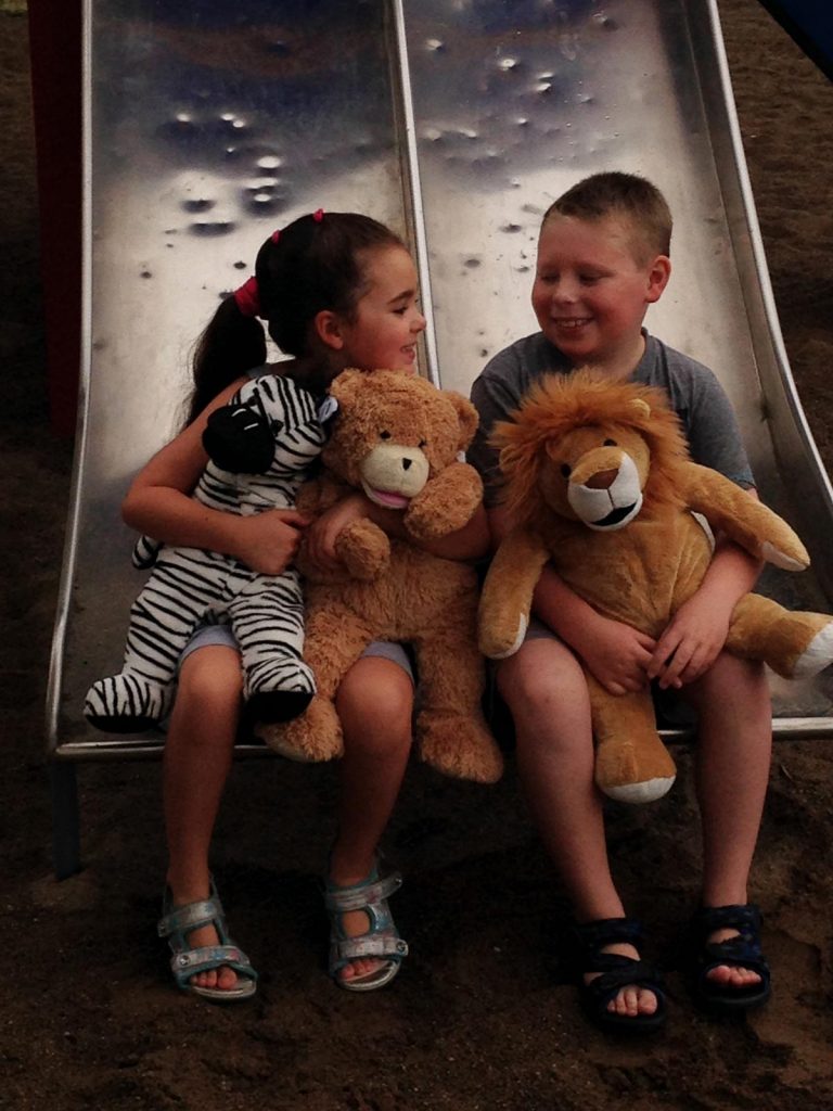 William and Natalia engaing with Bluebee Pals